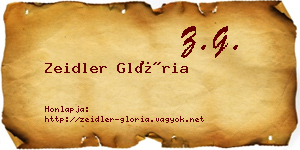 Zeidler Glória névjegykártya